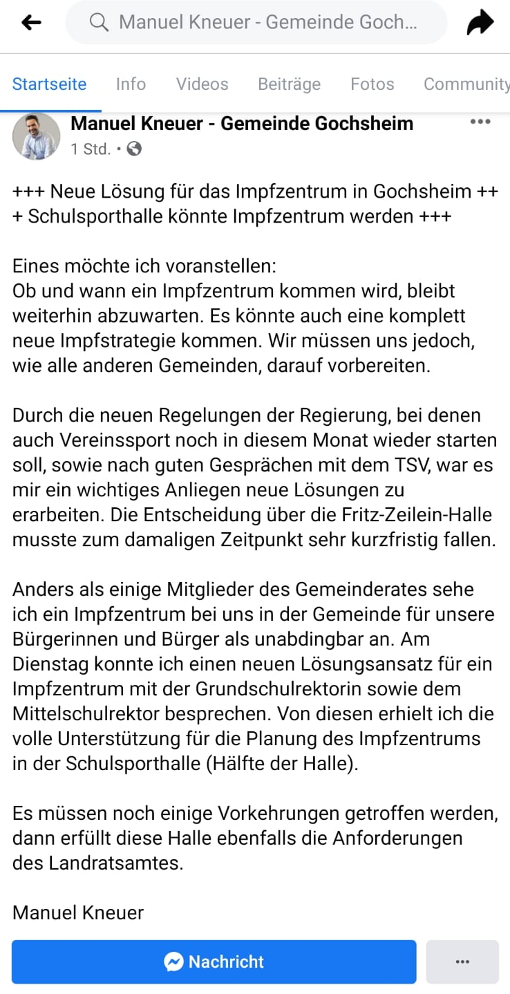 Stellungnahme Bürgermeister Kneuer
